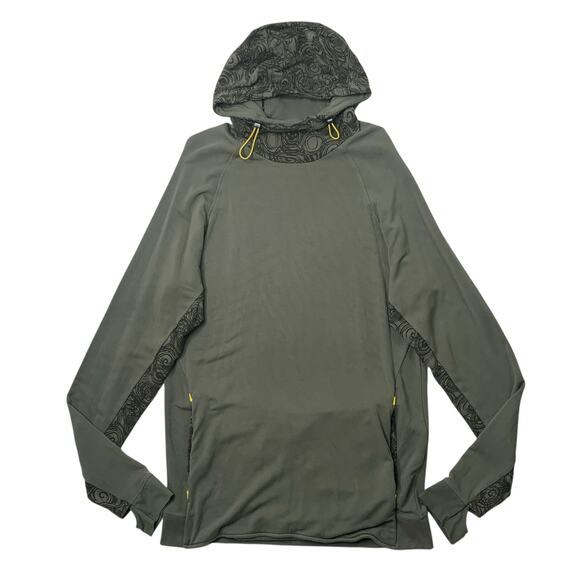 BMW Hoodie Womens L Large OD Green Fleece Lined Thumbholes Active Sweatshirt - Picture 1 of 14